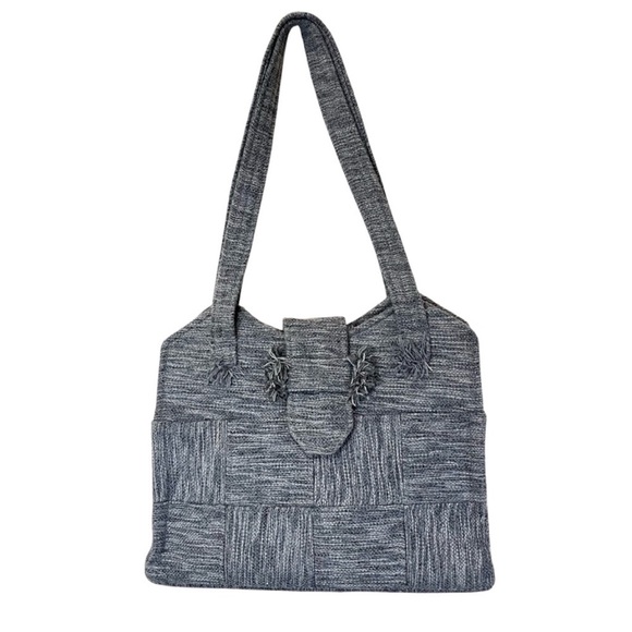 Vintage Au Terroir Hand Loomed Wool Tote Bag - Made in Quebec Canada 🇨🇦 - Picture 1 of 13